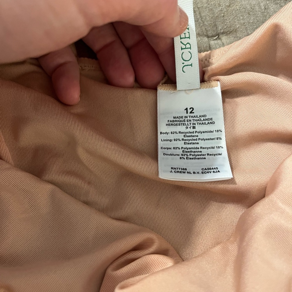 J. Crew Brown Ruffle V-Neck One-Piece Swimsuit sz 12 - Picture 5 of 5